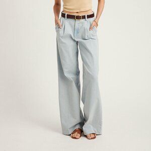 SPRWMN Bruni Pleated Wide Leg Trouser Jeans Italian Luxe Denim – Sz 26